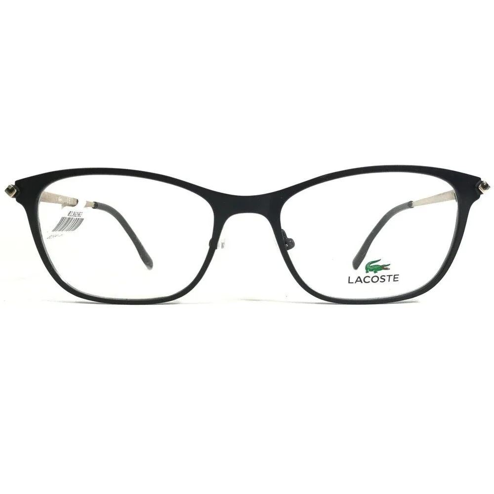 Lacoste Eyeglasses Frames L2276 001 Black Gold Cat Eye Full Rim 56-19-140
